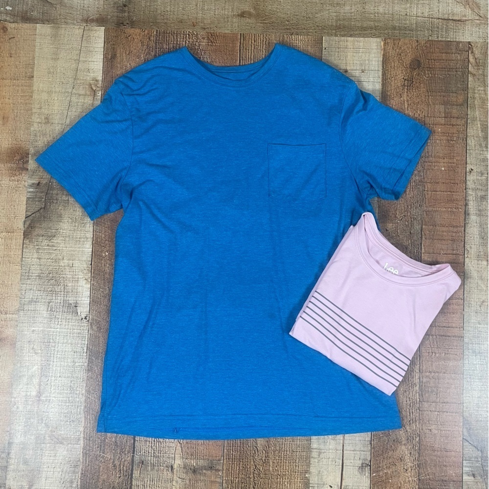 Lee Large Pima Cotton Solid Graphic Tee Shirt Bundle Pastel Casual Spring